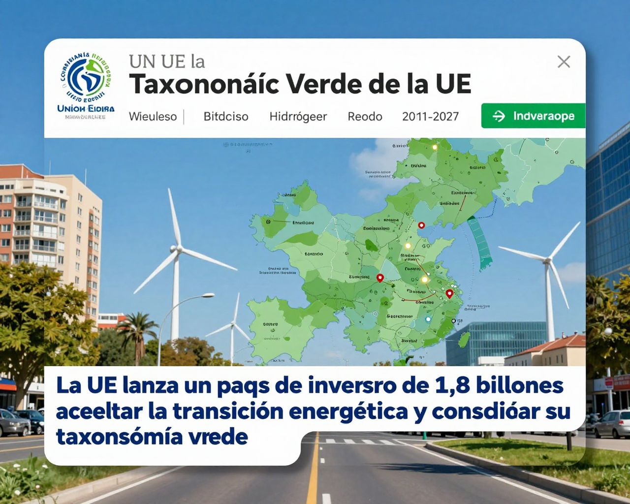 La UE lanza un paquete de inversión récord de 1,8 billones para acelerar la transición energética y consolidar su taxonomía verde