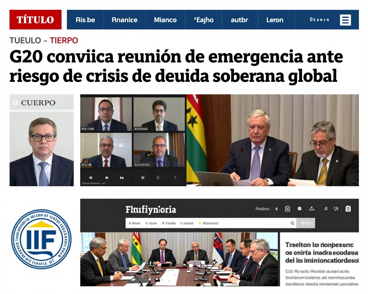 G20 convoca reunión de emergencia ante riesgo de crisis de deuda soberana global