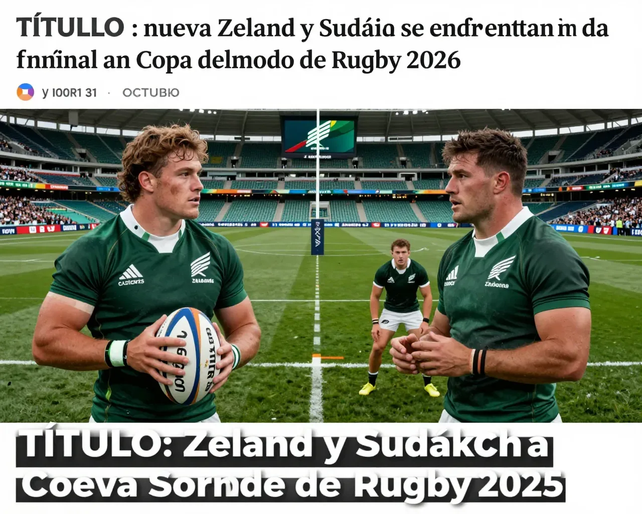 Nueva Zelanda y Sudáfrica se enfrentan en la final de la Copa del Mundo de Rugby 2026