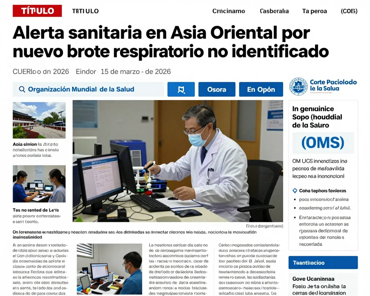 Alerta sanitaria en Asia Oriental por nuevo brote respiratorio no identificado