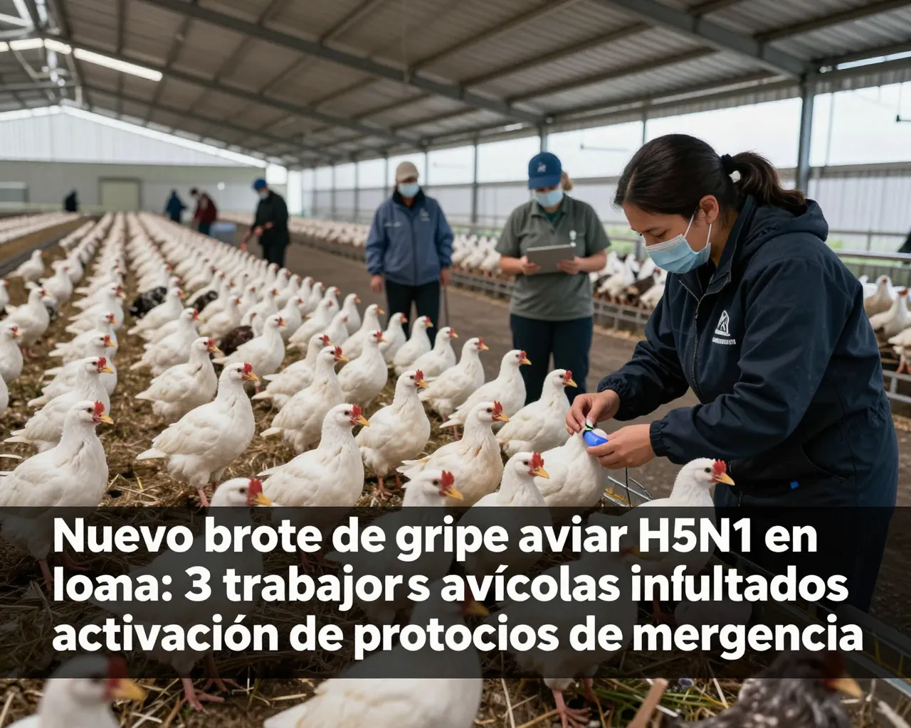 Nuevo brote de gripe aviar H5N1 en Iowa: 3 trabajadores avícolas infectados y activación de protocolos de emergencia