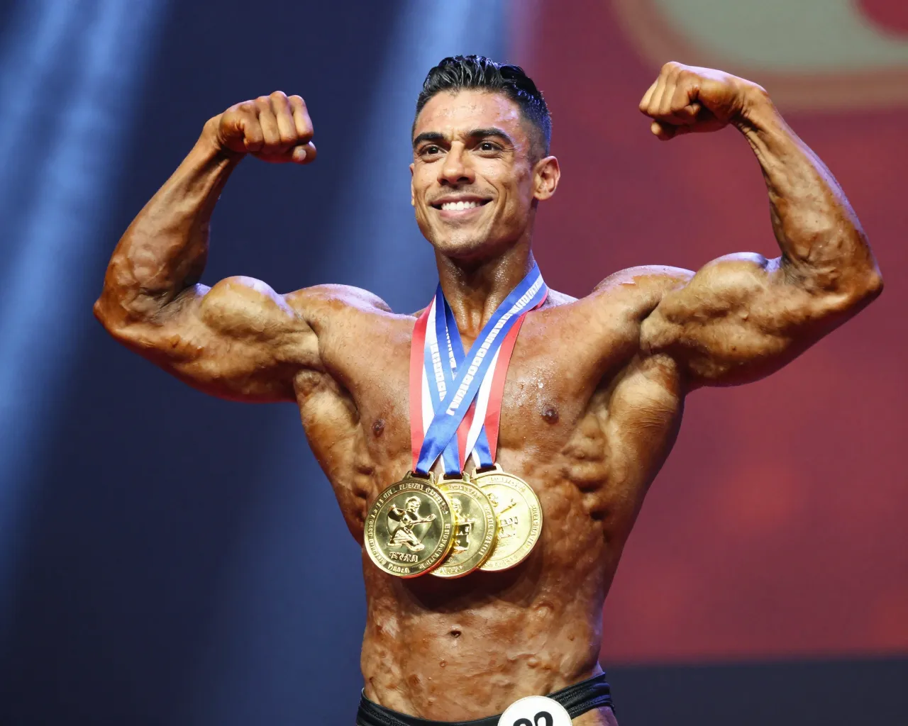 Joseph Baena, hijo de Schwarzenegger, arrasa en su debut culturista natural con triple oro