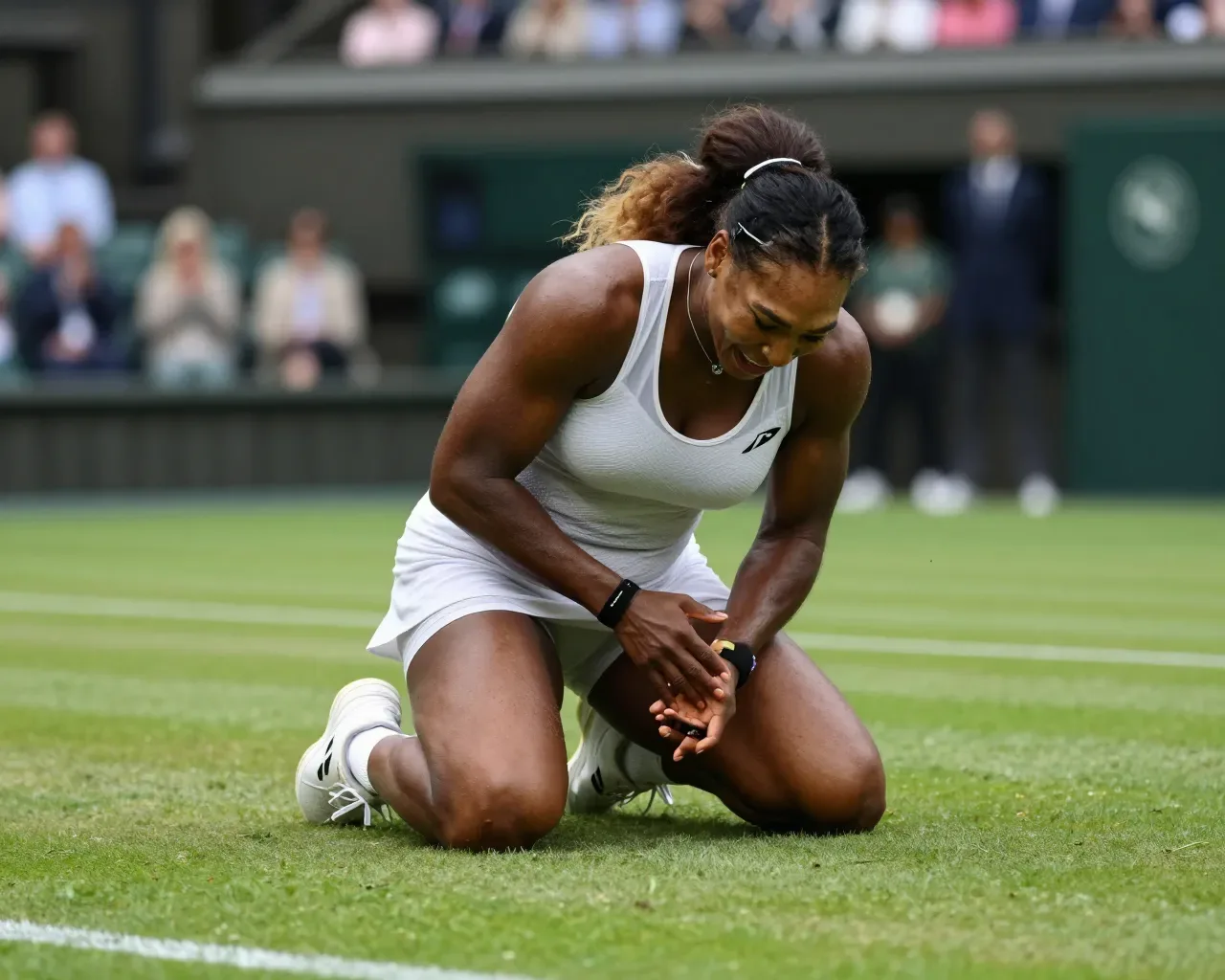 Serena Williams se retira del dobles en Wimbledon por una lesión en la rodilla